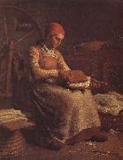 Jean Francois Millet Peasant hackle wool oil painting reproduction